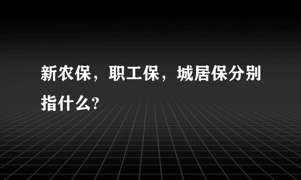 新农保，职工保，城居保分别指什么?