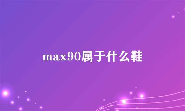 max90属于什么鞋