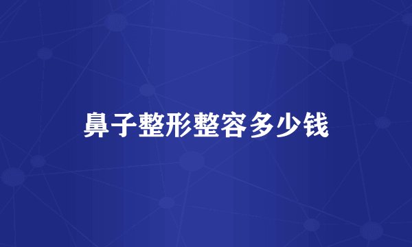 鼻子整形整容多少钱
