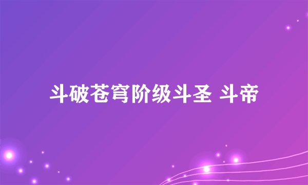 斗破苍穹阶级斗圣 斗帝