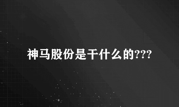 神马股份是干什么的???