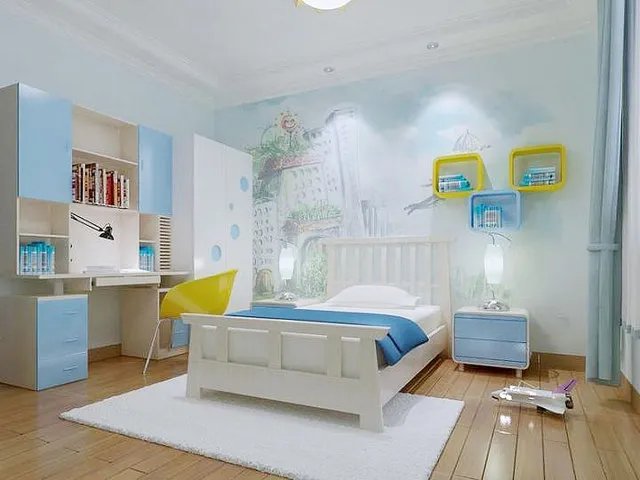 个性手绘墙，给卧室多加一些活力