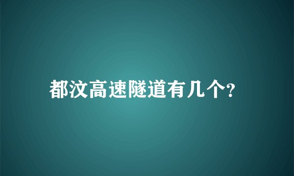 都汶高速隧道有几个？