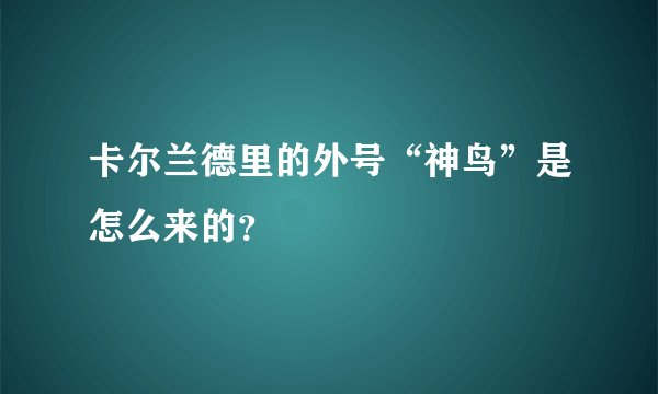 卡尔兰德里的外号“神鸟”是怎么来的？