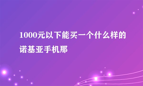 1000元以下能买一个什么样的诺基亚手机那