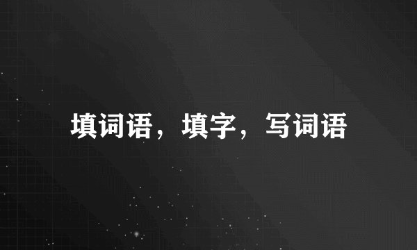 填词语，填字，写词语