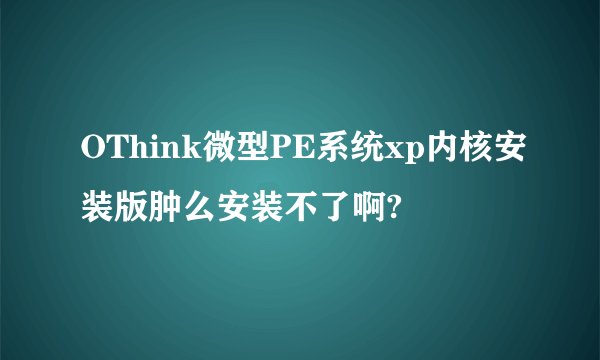 OThink微型PE系统xp内核安装版肿么安装不了啊?
