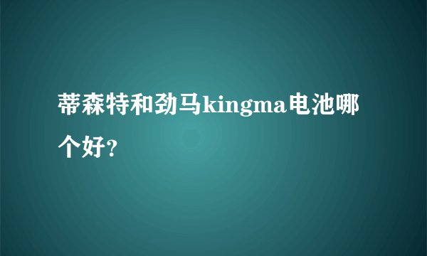 蒂森特和劲马kingma电池哪个好？