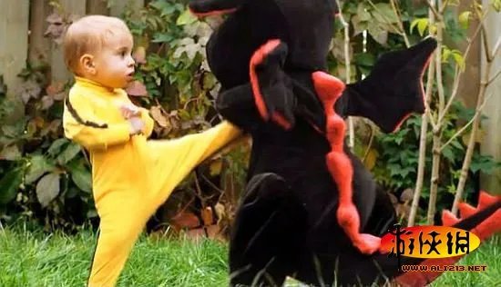 降龙娃娃！幼女“功夫”大战玩具恐龙爆红网络