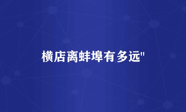 横店离蚌埠有多远