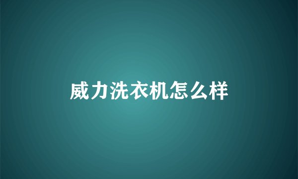 威力洗衣机怎么样