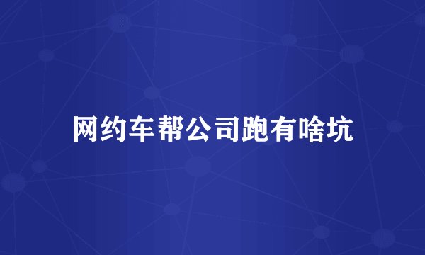 网约车帮公司跑有啥坑