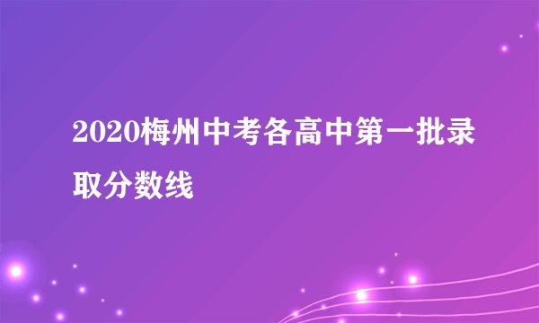 2020梅州中考各高中第一批录取分数线