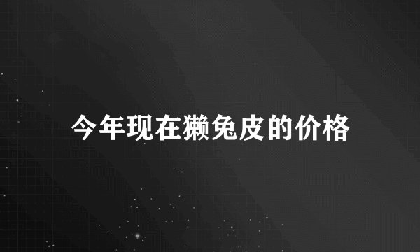 今年现在獭兔皮的价格