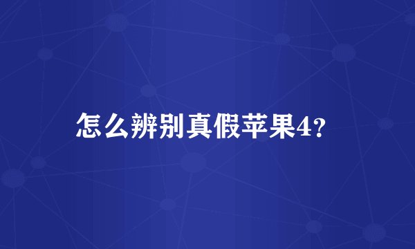 怎么辨别真假苹果4？