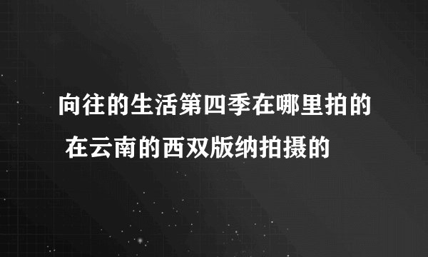 向往的生活第四季在哪里拍的 在云南的西双版纳拍摄的