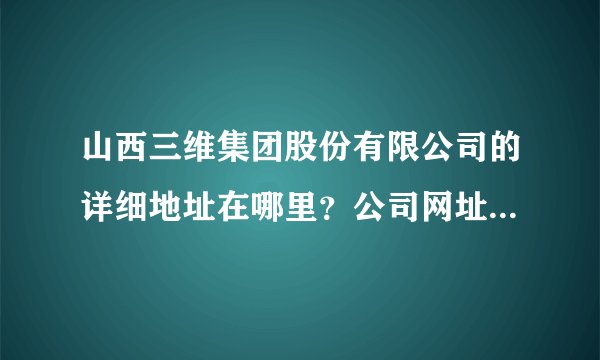 山西三维集团股份有限公司的详细地址在哪里？公司网址是什么？