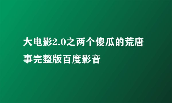 大电影2.0之两个傻瓜的荒唐事完整版百度影音