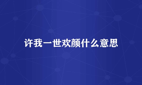 许我一世欢颜什么意思