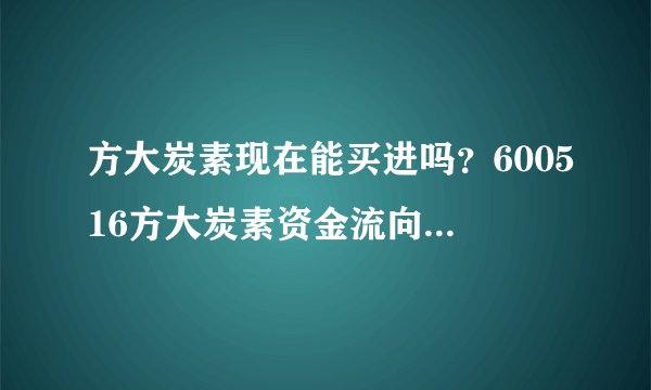 方大炭素现在能买进吗？600516方大炭素资金流向如何？方大炭素股票估价上不去？