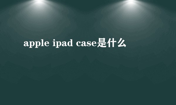apple ipad case是什么