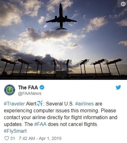 美国航空系统瘫痪怎么回事：这究竟是个什么梗？