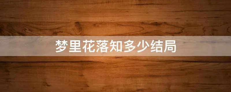 梦里花落知多少结局