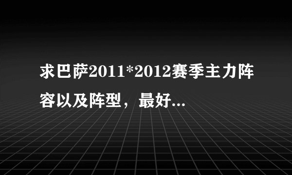 求巴萨2011*2012赛季主力阵容以及阵型，最好有球衣号码，我会加分的？