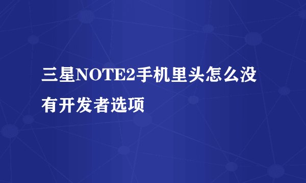 三星NOTE2手机里头怎么没有开发者选项