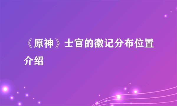 《原神》士官的徽记分布位置介绍
