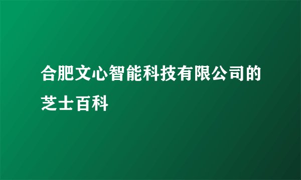 合肥文心智能科技有限公司的芝士百科