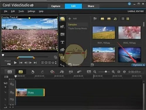 《会声会影》x9添加不在界面遮罩方法教程