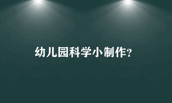 幼儿园科学小制作？