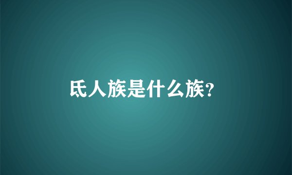 氐人族是什么族？