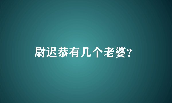 尉迟恭有几个老婆？