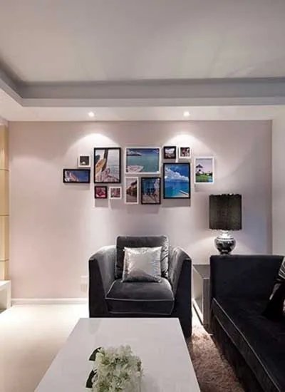 温馨客厅  照片墙设计