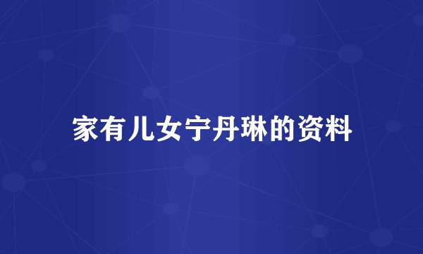 家有儿女宁丹琳的资料