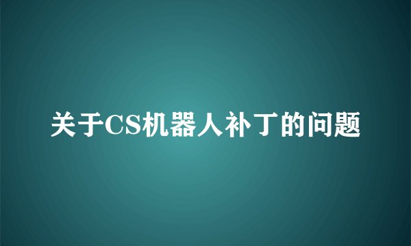 关于CS机器人补丁的问题