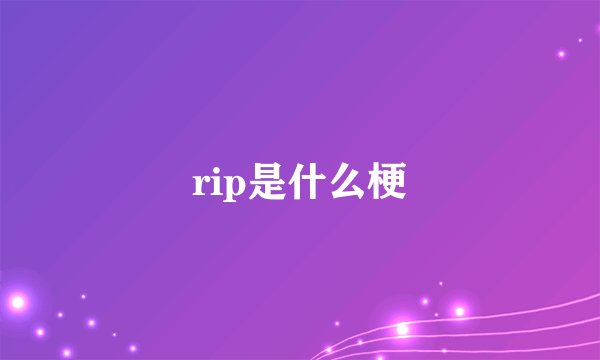 rip是什么梗