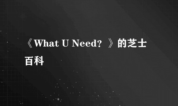 《What U Need？》的芝士百科