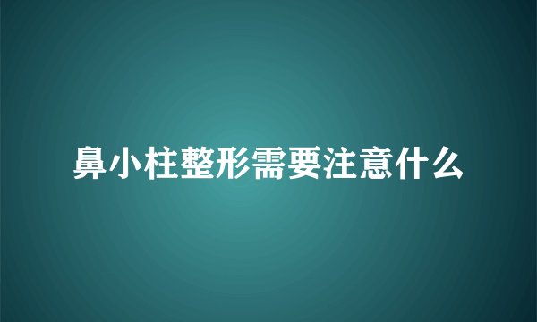 鼻小柱整形需要注意什么
