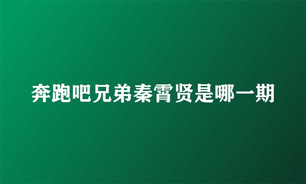 奔跑吧兄弟秦霄贤是哪一期