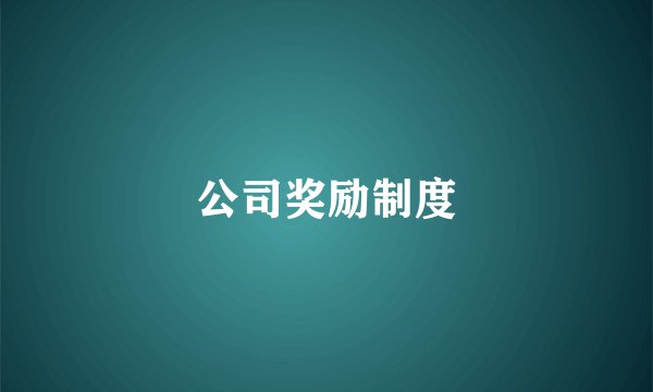 公司奖励制度