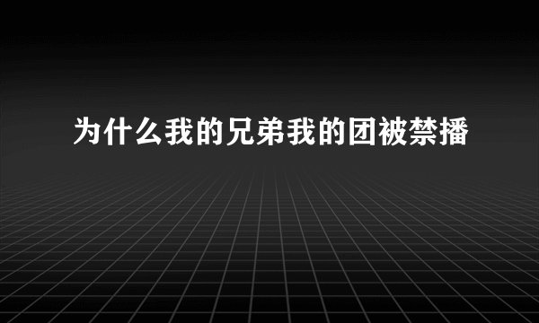 为什么我的兄弟我的团被禁播