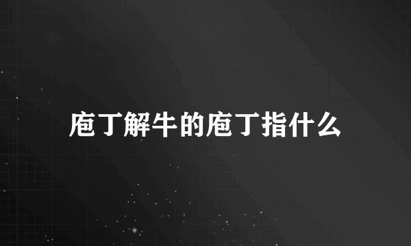 庖丁解牛的庖丁指什么