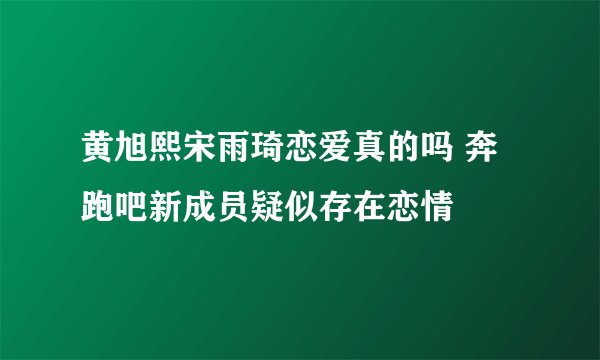 黄旭熙宋雨琦恋爱真的吗 奔跑吧新成员疑似存在恋情