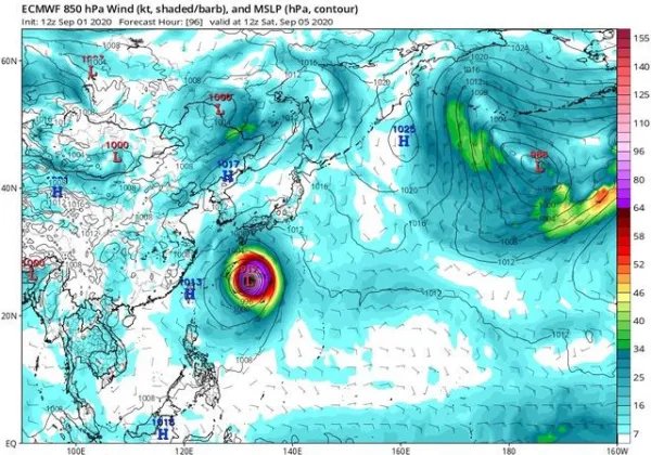 9月第1个双台风来了，海神预计达17级，它会是2020年风王吗