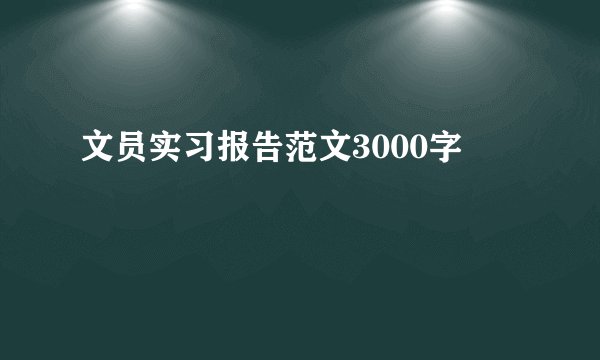 文员实习报告范文3000字