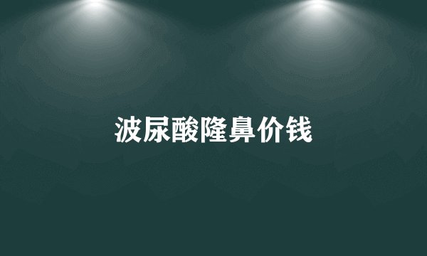 波尿酸隆鼻价钱