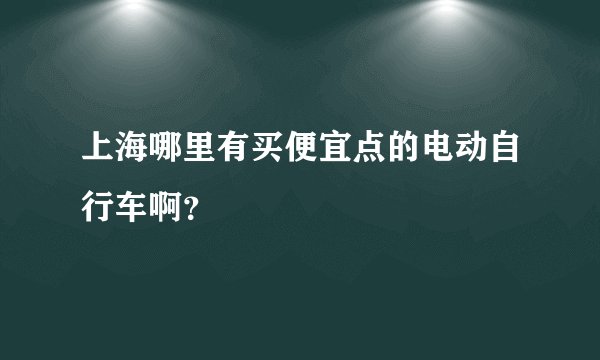上海哪里有买便宜点的电动自行车啊？